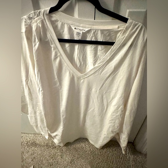 Athleta Tops - COPY - Athleta ladies white long sleeves neck t shirt. Perfect condition